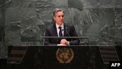 اینتني بلېنکن په ملګرو ملتونو کې د وينا په وخت - انځور له ارشيفه