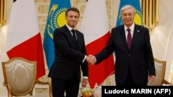 Эммануэл Макрон жана Касым-Жомарт Токаев. Астана, 1-ноябрь, 2023-жыл