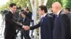Президент Туркменистана Сердар Бердымухамедов и Рустам Эмомали, сын таджикского президента