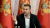 Prime minister of Montenegro Milojko Spajic at the press conference in Podgorica