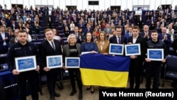 Претставниците на Украина денеска во Стразбур ја примија наградата Сахаров за слободна на мислата за 2022