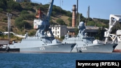 Носії крилатих ракет «Калібр» – малі ракетні кораблі Чорноморського флоту РФ у Севастопольській бухті (архівне фото)