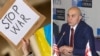 Илустрација - Комбо-фотографија од протест против нападот врз Украина и Методи Хаџи Јанев