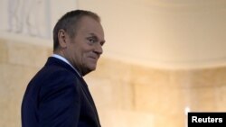 Пристрої були виявлені в приміщенні, де сьогодні в Катовіце має відбутися засідання Ради міністрів (уряду). На фото - прем’єр-міністр Польщі Дональд Туск