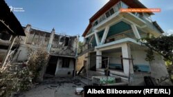 Село Достук Лейлекского района Баткенской области. Последствия недавнего вооруженного конфликта на границе с Таджикистаном.
