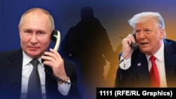Володимир Путін (л) і Дональд Трамп, телефонний дзвінок. Колаж