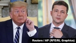 Президенти України та США Володимир Зеленський (п) та Дональд Трамп 