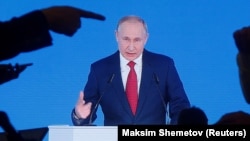 резидент Росії Володимир Путін під час виступу з посланням російському парламенту. Москва, 15 січня 2020 року