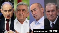 Armenia - Prime Minister Nikol Pashinian and former Presidents Serzh Sarkisian, Robert Kocharian and Levon Ter-Petrosian.