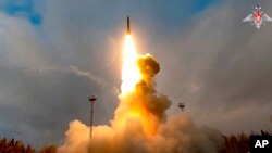 Тест на междуконтинентална балистична ракета, която може да бъде използвана за ядрен удар, Северозападна Русия, 29 октомври 2024 г.