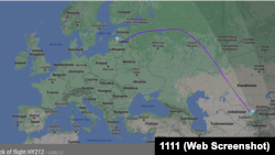 Скриншот с сайта Flightradar24