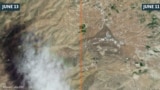 Satellite images captured by Planet Lab, Iran's Tabriz North missile base is shown before and after the Israeli air strikes, Teaser image