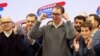 Aleksandar Vučić i izbornom štabu Srpske napredne stranke nakon proglašenja pobede, 17. decembar 2023.