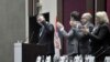 Čestitke predsedniku Srpske napredne stranke Aleksandru Vučiću nakon što je prihvatio kandidaturu za predsednika Srbije, sa sednice Glavnog odbora SNS-a u Beogradu