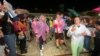 Croatia -- People gather to welcome students from Serbia who are running towards Brussels, April 25, 2025.