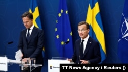 Mark Rutte (lijevo) i Ulf Kristersson, 13. juna