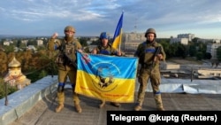 Українські військові у звільненому Куп’янську, Харківська область, 10 вересня 2022 року