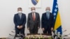 Christian Schmidt sa članovima Predsjedništva BiH Željkom Komšićem (L) i Šefikom Džaferovićem (D) , Sarajevo 28, oktobar 2021.