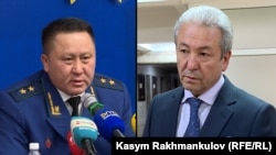 Башкы прокурор Курманкул Зулушев менен Жогорку Кеңештин депутаты Адахан Мадумаров.