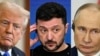 Дональд Трамп, Владимир Зеленский и Владимир Путин (коллаж)