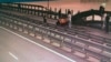 Щетите по Кримския мост след подводната експлозия, 3 юни 2025 г.