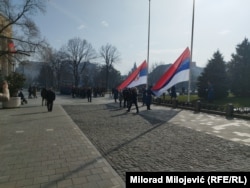 Pripreme počasnog voda MUP-a RS-a za doček predsjednika Srbije Aleksandra Vučića, 13. februara 2025.